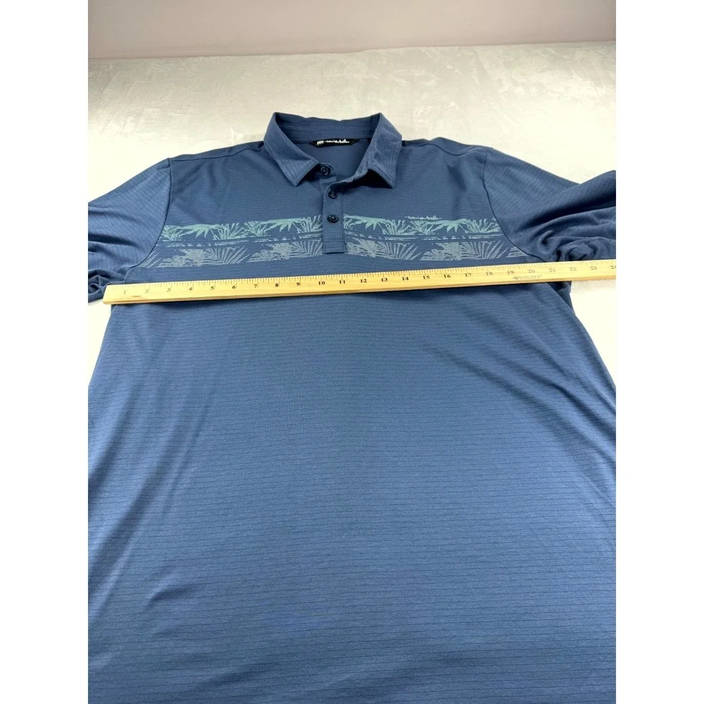 Travis Mathew Drop Anchor Golf Polo Shirt Men's X-Large Blue Stretch Performance